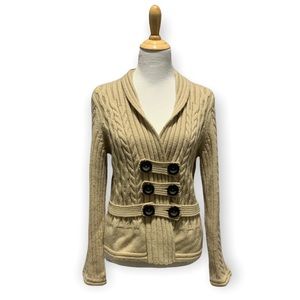 Nougat London | Wool Knit Tan Button Up Sweater